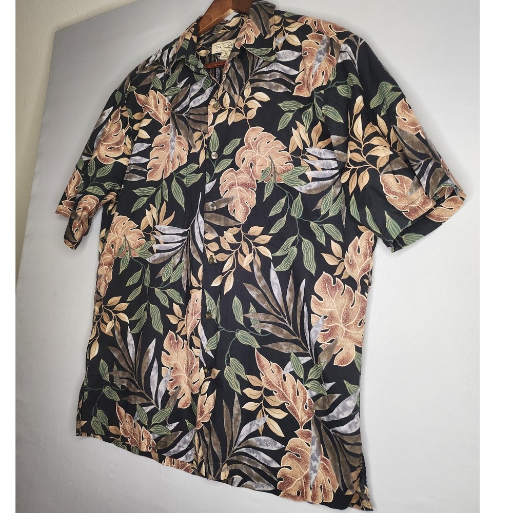Tori Richard Mens Med Honolulu Aloha 100% Cotton Lawn Hawaiian Palm Leaf Shirt - Picture 5 of 8